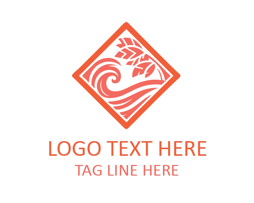 Beach Modern Mark Emblem Logo for Coastal Branding