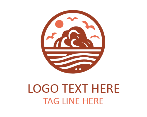 Beach Paradise Emblem Logo for Tropical Branding