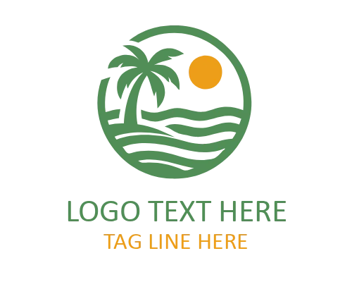 Beach Sand Emblem Logo for Coastal Branding