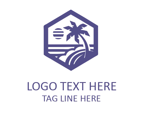 Beach Travel Emblem Logo for Coastal Branding