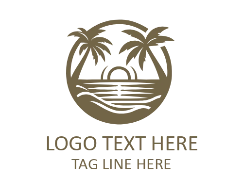 Beach Vacation Emblem Logo for Travel Branding