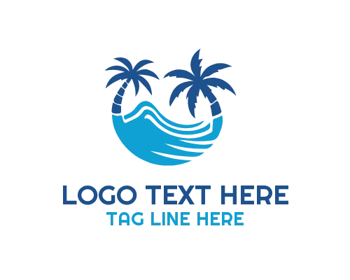 Beach Wave Circle Logo