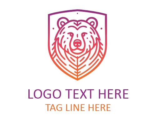Bear Profile Monoline Logo