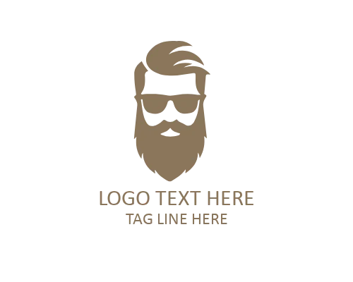 Beard Guy Head Mascot Logo