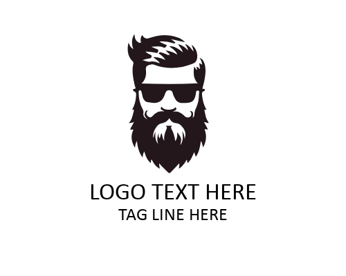 Beard Guy Line Art Logo