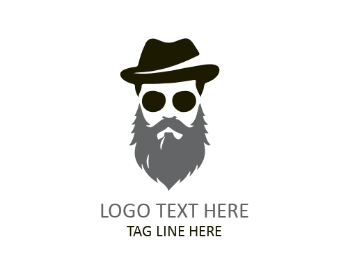 Beard Guy Modern Mascot Logo Design