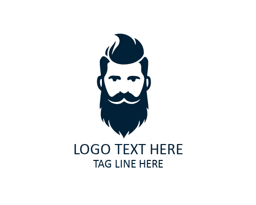 Beard Guy Outline Icon Logo