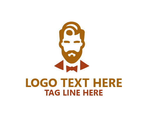 Beard Style Linear Man Salon Logo