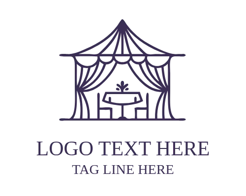 Beautiful Blue Events Tent Logo