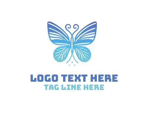 Beauty Brand Linear Floral Butterfly Logo