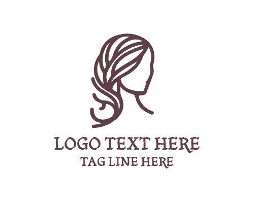 Beauty Brand Woman Portrait Logo