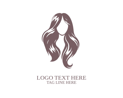  Beauty Line Art Women Hair Logo