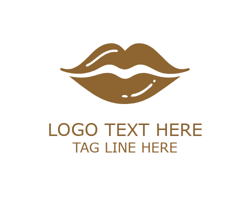 Beauty Lips Circle Logo for Cosmetic Brand Identity