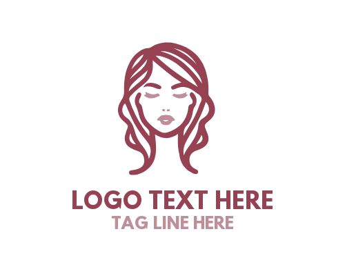 Beauty Salon Lady Outline Logo