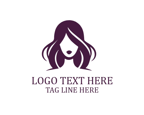 Beauty Woman Portrait Outline Logo