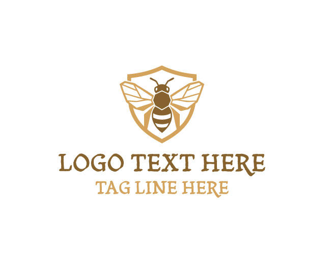 Bee Blossom Shield Logo logo template preview