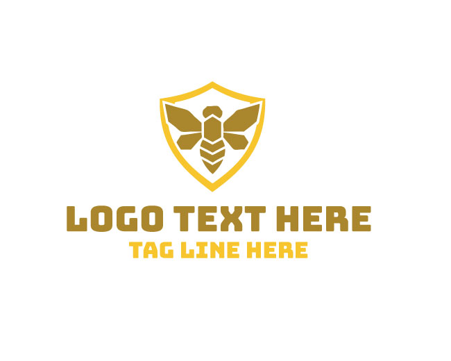 Bee Circle Shield Logo logo template preview