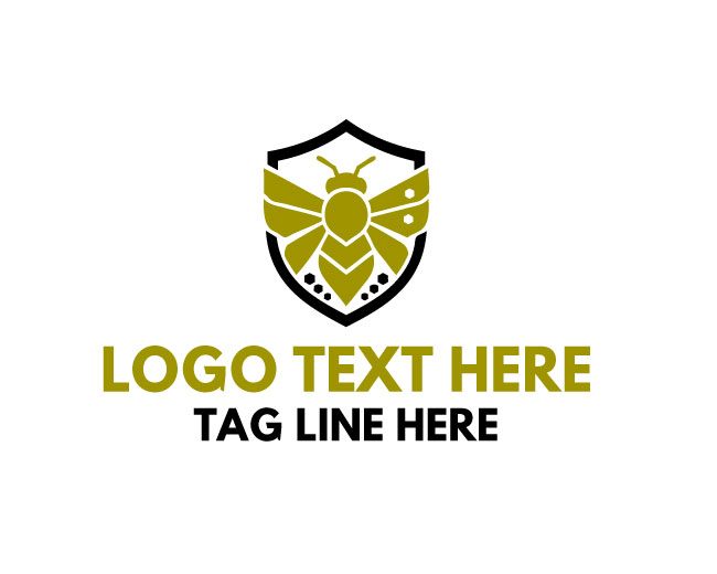 Bee Honey Shield Logo logo template preview