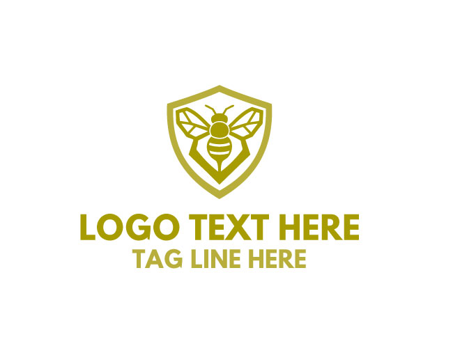 Bee Honeycomb Crest Logo logo template preview