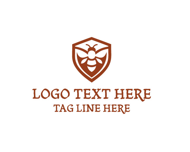 Bee Pollination Shield Logo logo template preview
