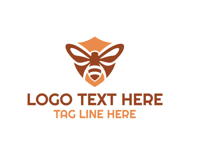 Bee Protector Shield Logo logo template preview