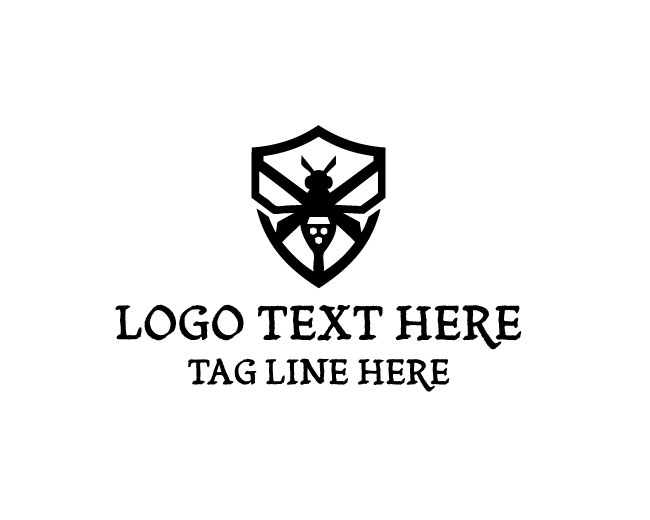 Bee Wing Shield Logo logo template preview