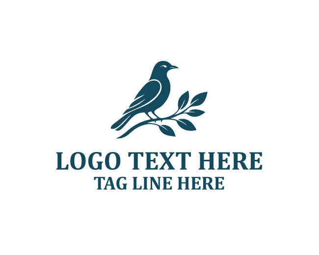 Bird Branch Nature Design Logo