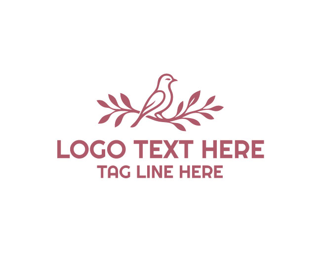  Bird Branch Wings Design Logo