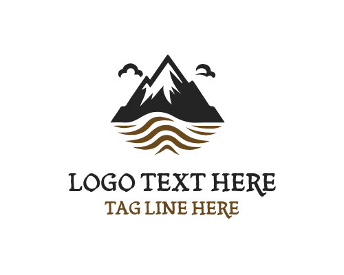 Black Minimal Mountain Logo