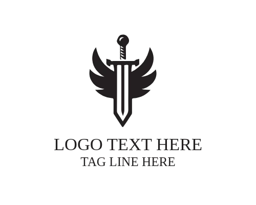 Black Sword Logo for Royal Warrior Branding