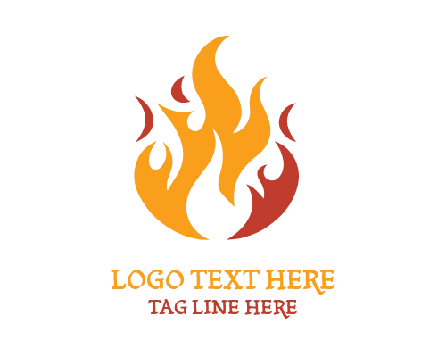 Blazing Flame Icon Logo