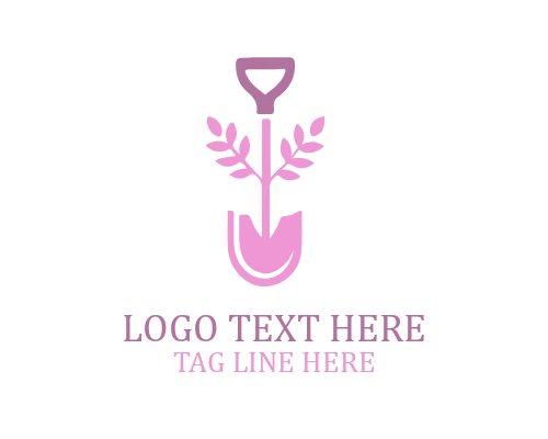 Blooming Garden Shovel Icon Logo