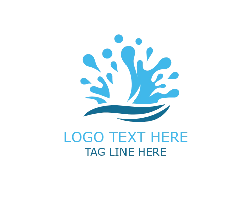Blue Liquid Splash Logo for Beverage and Fitness Brands