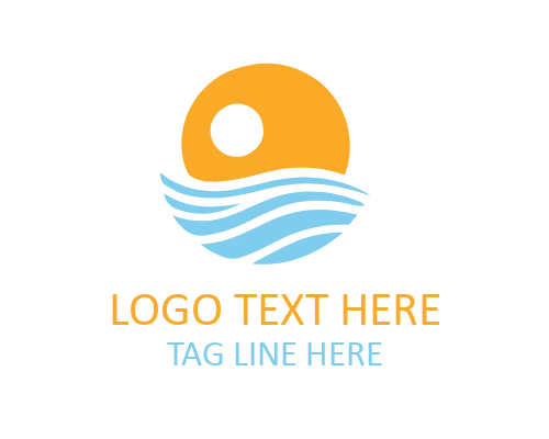 Blue Ocean Wave Symbol Logo