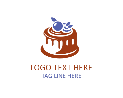 Blueberry Cake Slice Logo