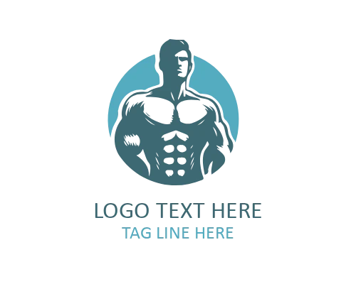 Body Shape Muscular Man Logo