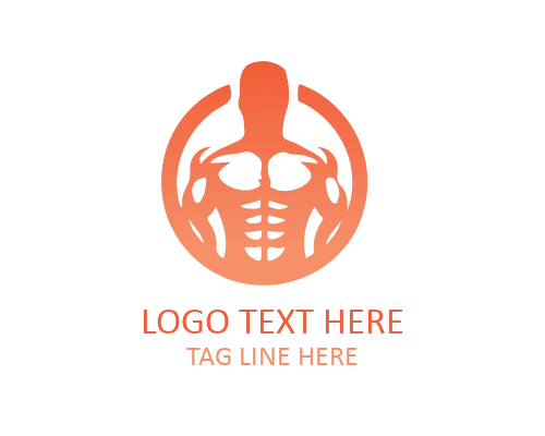 Bodybuilder Muscular Man Logo