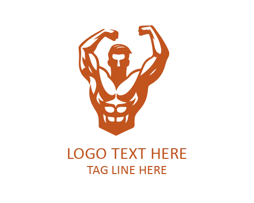 Bodybuilding Icon Muscular Man Logo