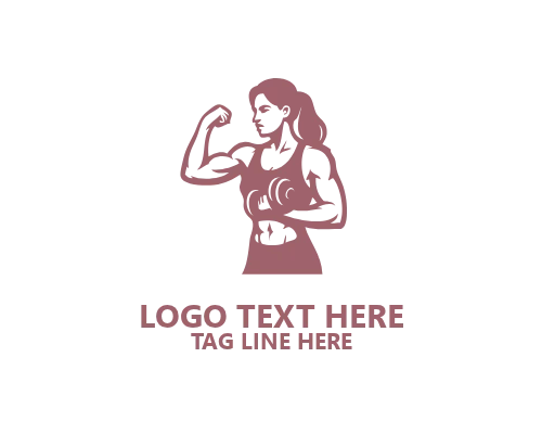 Bodybuilding Strong Woman Logo