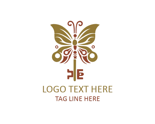 Boho Butterfly Key Logo