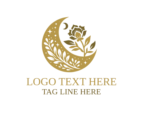 Boho Floral Moon Logo for Free-Spirited Brands