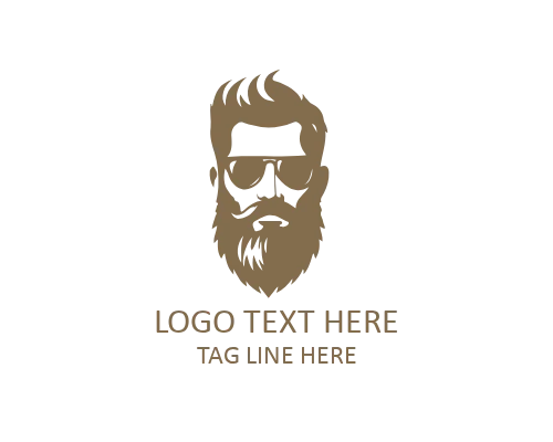 Bold Barber Beard Guy Logo