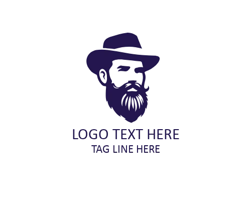Bold Beard Guy Icon Logo