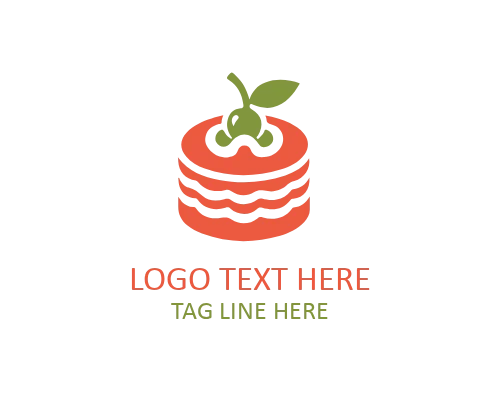 Bold Cake Slice Typography Logo