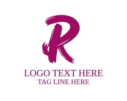 Bold Calligraphy Brush Letter R Symbol Logo for Strong Branding