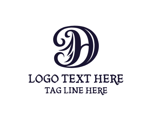 Bold Calligraphy letter D Logo