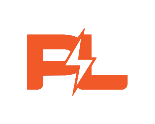 Letter P and Letter L Bolt Logo