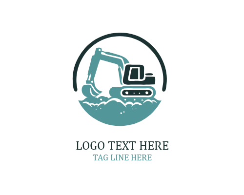 Bold Excavator Silhouette Logo logo template preview