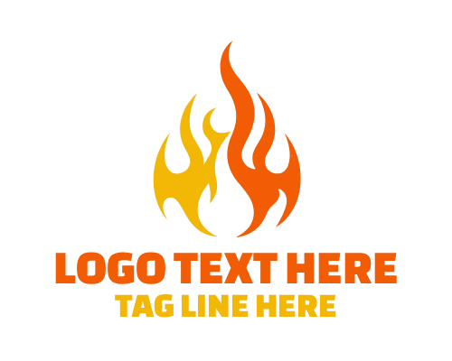 Bold Fire Flame Emblem Logo