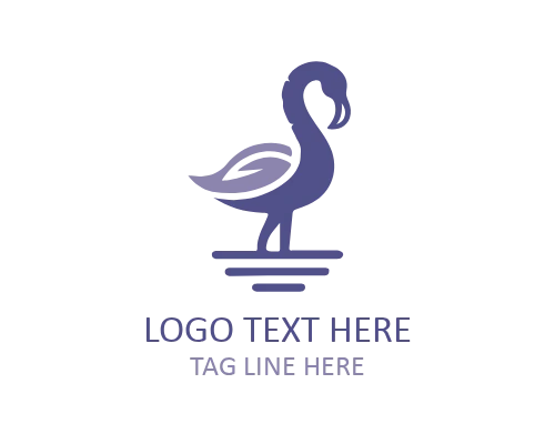 Bold Flamingo Silhouette Logo